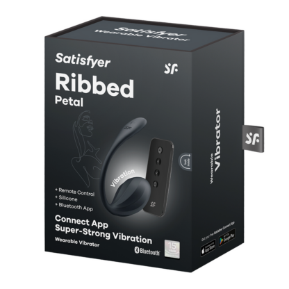 Ribbed Petal Connect App - Draagbare Koppel Vibrator - Zwart - Afbeelding 2