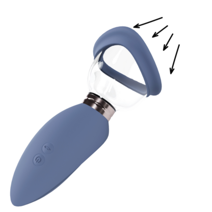 Opwindend - Oplaadbare Vulva- en Borstpomp - Blauw - Afbeelding 6