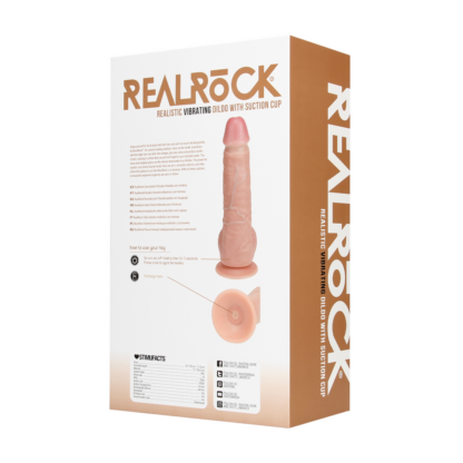 Vibrerende Reguliere Rechte Penis met Ballen - 9 / 23 cm - Vlees - Afbeelding 3