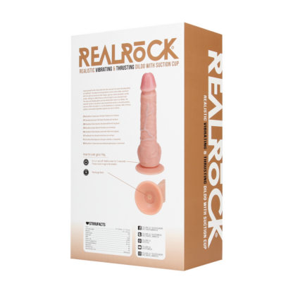 Vibrerende en Duwende Rechte Penis met Ballen - 8 / 20,5 cm - Vlees - Afbeelding 3