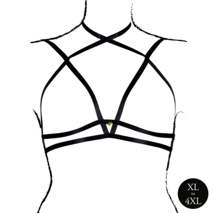 Triangel bh met open cups, nekband en verstelbare bandjes - Zwart - Afbeelding 5