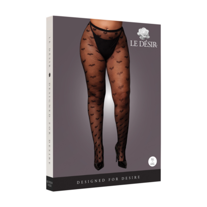 Hartenpatroon Panty - Plus Size - Zwart - Afbeelding 2