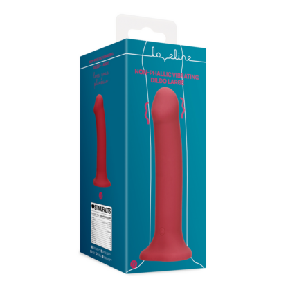 Non-Phallic Vibrerende Dildo - Groot - Framboos Rood - Afbeelding 2