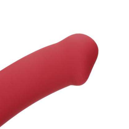 Non-Phallic Vibrerende Dildo - Groot - Framboos Rood - Afbeelding 7