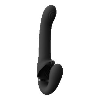 Satu - Pulse-Wave en Vibrerende Strapless Strapon - Zwart