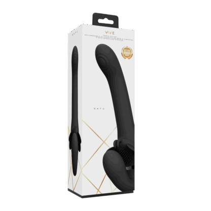 Satu - Pulse-Wave en Vibrerende Strapless Strapon - Zwart - Afbeelding 2