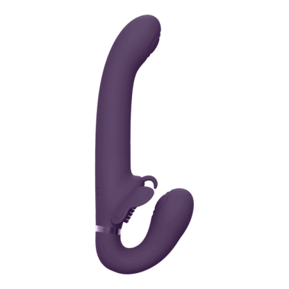 Satu - Pulse-Wave en Vibrerende Strapless Strapon - Paars - Afbeelding 3
