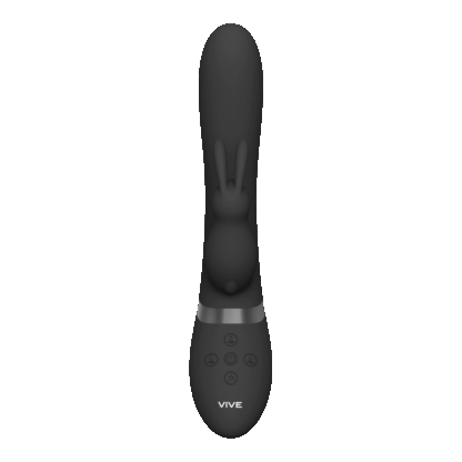 Taka - Opblaasbare en Vibrerende Konijnen Vibrator - Zwart - Afbeelding 3