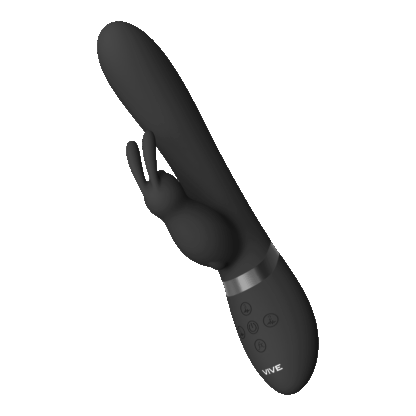 Taka - Opblaasbare en Vibrerende Konijnen Vibrator - Zwart - Afbeelding 5