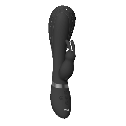 Taka - Opblaasbare en Vibrerende Konijnen Vibrator - Zwart - Afbeelding 6