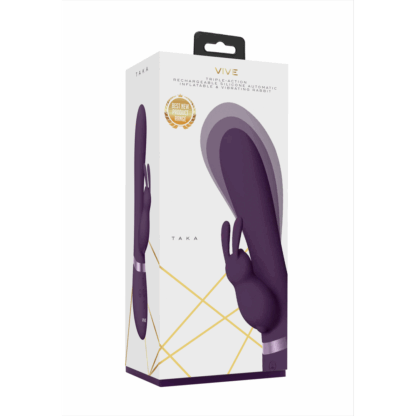 Taka - Opblaasbare en Trillende Konijn Vibrator - Paars - Afbeelding 2