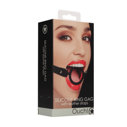 Siliconen Ring Gag met Leren Straps - Afbeelding 2
