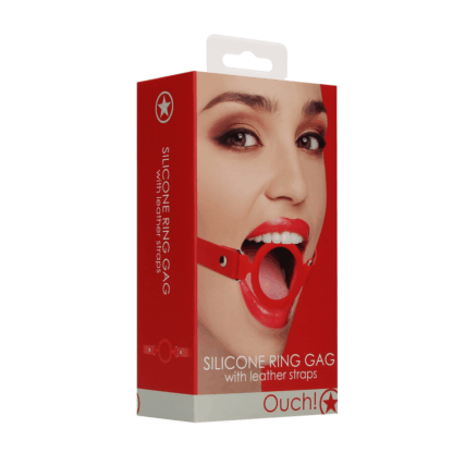 Siliconen Ring Gag met Leren Bandjes - Afbeelding 2