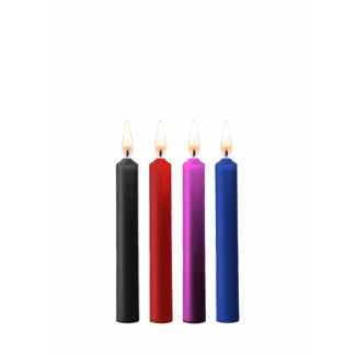 Plagerige Was Kaarsen - 4 Stukken - Multicolor