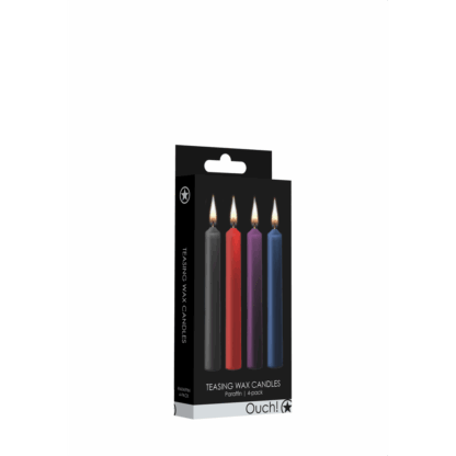 Plagerige Was Kaarsen - 4 Stukken - Multicolor - Afbeelding 2