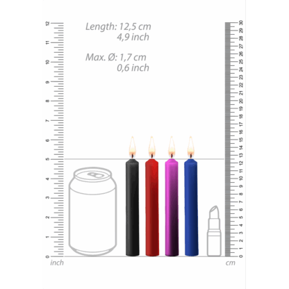Plagerige Was Kaarsen - 4 Stukken - Multicolor - Afbeelding 4