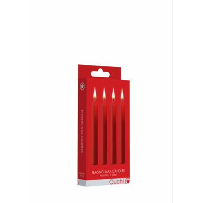 Plagerige Wax Kaarsen - 4 Stuks - Rood - Afbeelding 2
