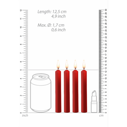 Plagerige Wax Kaarsen - 4 Stuks - Rood - Afbeelding 5