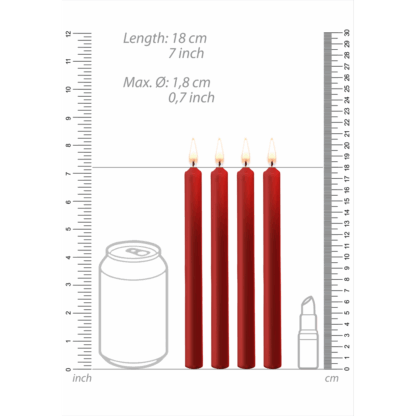 Plagen Kaarsen - 4 Stuks - Groot - Rood - Afbeelding 4