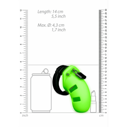 Model 20 Chastity Cage - Glow in the Dark - 4 / 9 cm - Afbeelding 6