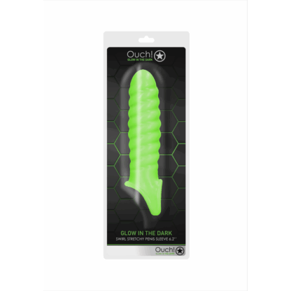 Swirl Rekbare Penis Sheath - Glow in the Dark - Afbeelding 2