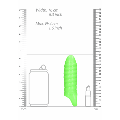 Swirl Dikke Rekbare Penis Sheath - Glow in the Dark - Afbeelding 5
