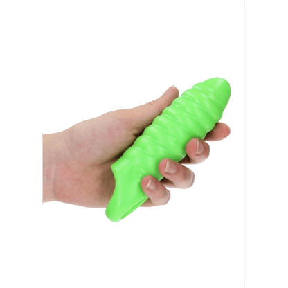 Swirl Dikke Rekbare Penis Sheath - Glow in the Dark - Afbeelding 6