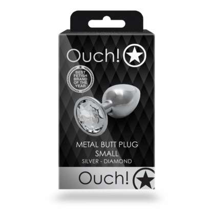 Ronde Edelsteen Anale Plug - Klein - Zilver/Diamant - Afbeelding 3