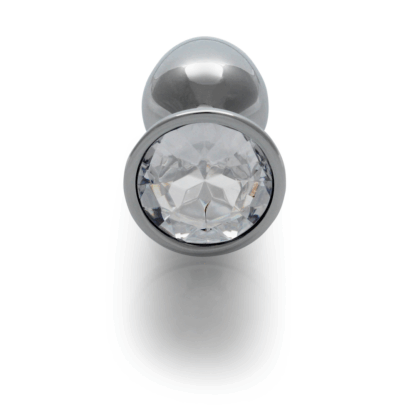 Ronde Edelsteen Anale Plug - Klein - Zilver/Diamant - Afbeelding 5