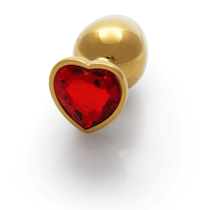Hart Edelhart Buttplug - Groot - Goud/Ruby Rood - Afbeelding 6