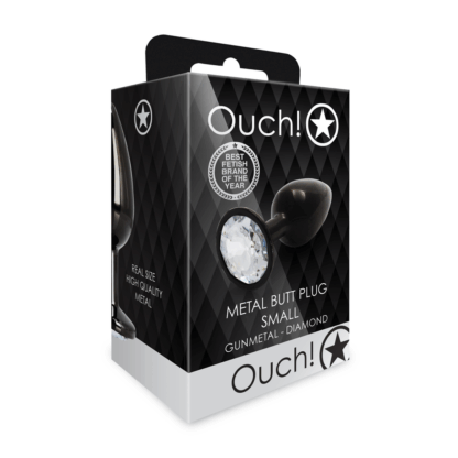 Ronde Gem Butt Plug - Klein - Gunmetal/Diamant - Afbeelding 2