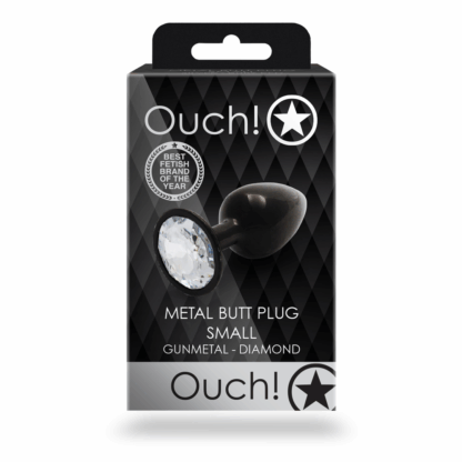 Ronde Gem Butt Plug - Klein - Gunmetal/Diamant - Afbeelding 3