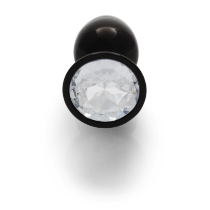 Ronde Gem Butt Plug - Klein - Gunmetal/Diamant - Afbeelding 5