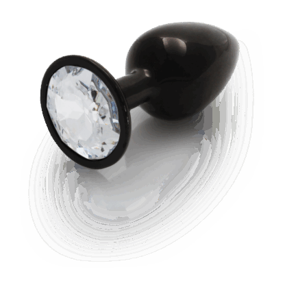 Ronde Gem Butt Plug - Klein - Gunmetal/Diamant - Afbeelding 7