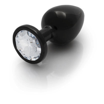 Ronde Edelsteen Butt Plug - Groot - Gunmetal/Diamant - Afbeelding 7