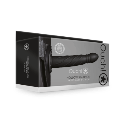 Twisted Hollow Strap-On - 20 cm - Zwart - Afbeelding 2