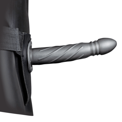 Gedraaide Holle Strap-On - 8 / 20 cm - Gunmetal - Afbeelding 4