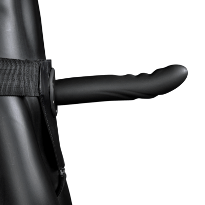 Getextureerde Gebogen Holle Strap-On - 8 / 20 cm - Zwart - Afbeelding 4