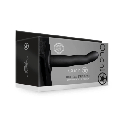 Gebogen Holle Strap-On - 8 / 20 cm - Zwart - Afbeelding 2
