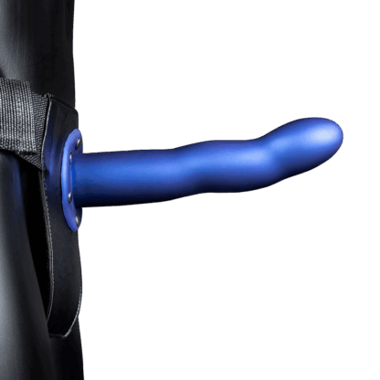 Gekromde Holle Strap-On - 8 / 20 cm - Metallic Blauw - Afbeelding 4