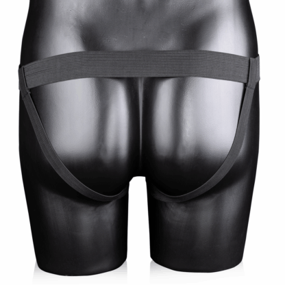 Geribbelde Hollow Strap-On met Ballen - 8 / 21 cm - Gunmetal - Afbeelding 5