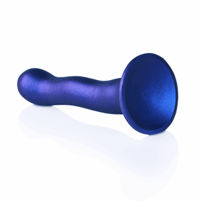 Ultra Zachte Siliconen Curve G-Spot Dildo - 7'' / 17 cm - Metallic Blauw - Afbeelding 4