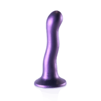 Ultra Soft Silicone Curvy G-Spot Dildo - 7'' / 17 cm - Metallic Purple