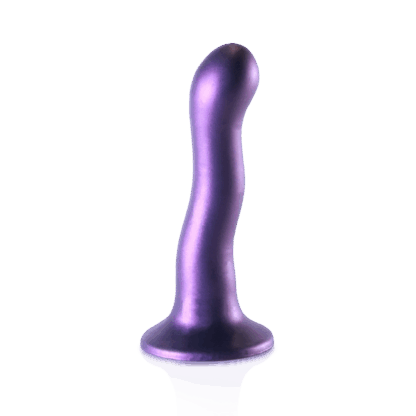 Ultra Soft Silicone Curvy G-Spot Dildo - 7'' / 17 cm - Metallic Purple - Afbeelding 4