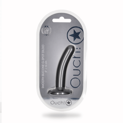 Zachte Siliconen G-Spot Dildo - 5'' / 12 cm - Gunmetal - Afbeelding 2