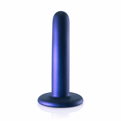 Zachte Siliconen G-Spot Dildo - 5'' / 12 cm - Metallic Blauw - Afbeelding 4