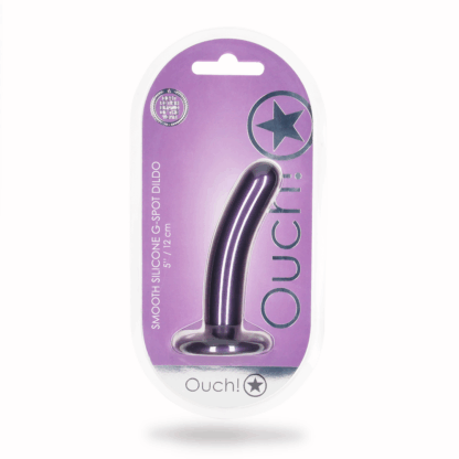 Zachte Silikon G-Spot Dildo - 5'' / 12 cm - Metallic Paars - Afbeelding 2