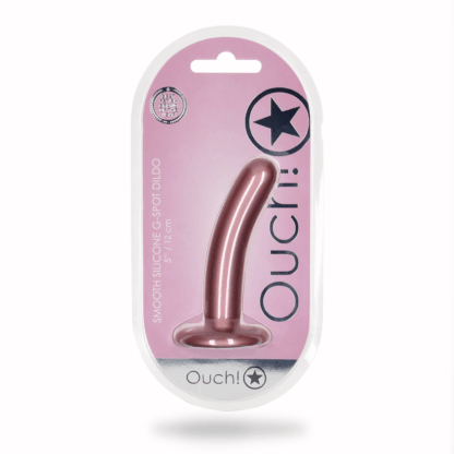 Smooth Silicone G-Spot Dildo - 5'' / 12 cm - Roségoud - Afbeelding 2