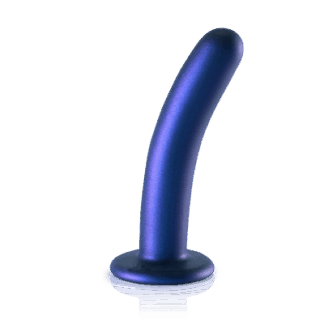 Zachte Silicone G-Spot Dildo - 6'' / 14,5 cm - Metallic Blauw