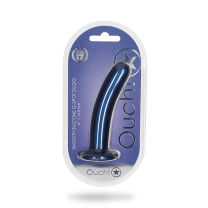 Zachte Silicone G-Spot Dildo - 6'' / 14,5 cm - Metallic Blauw - Afbeelding 2